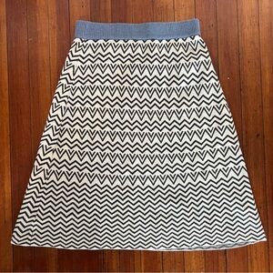 NWT Chevron Patterned Knit Pull on Skirt with Blue elastic Waistband size XL